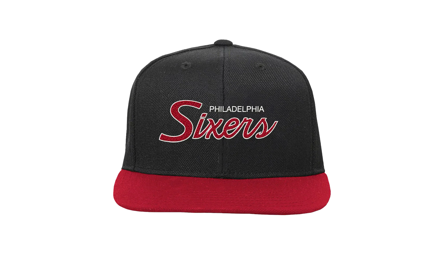 NBA Hardwood Classics Script 2.0 Snapback Cap "Philadelphia 76ers - Black" HHSS3282 P76YYPPPBLCK