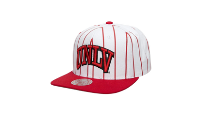 NCAA Retro Pinstripe Snapback Cap "UNLV Rebels - White" HHSS3473 LVEYYPPPWHIT