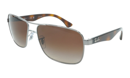 Square Navigator Sunglasses "Gunmetal Tortoise" RB3516-004-13_59