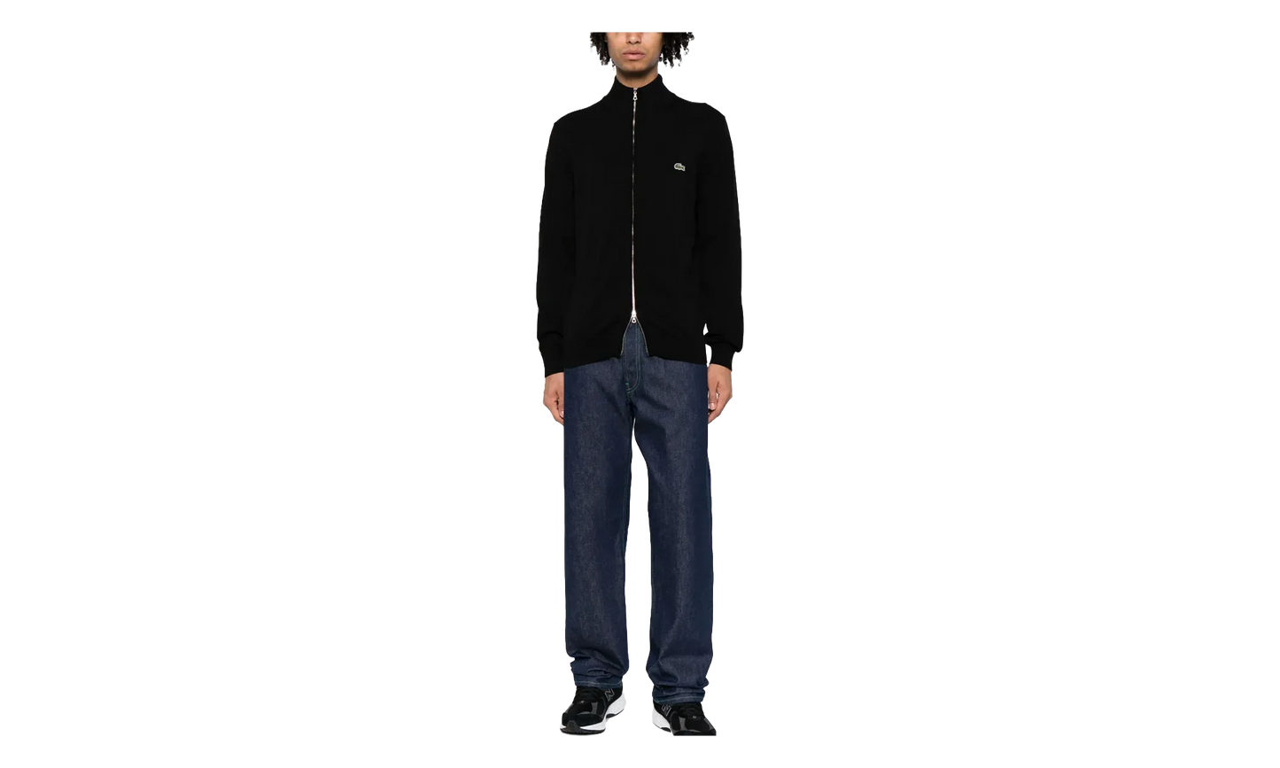 Zip-Up High-Neck Cotton Sweater "Black" AH1957 031