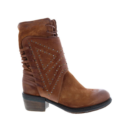 Callhoun A22208-101 Womens Brown Leather Zipper Casual Dress Boots