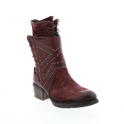 Callhoun A22208-101 Womens Burgundy Leather Casual Dress Boots