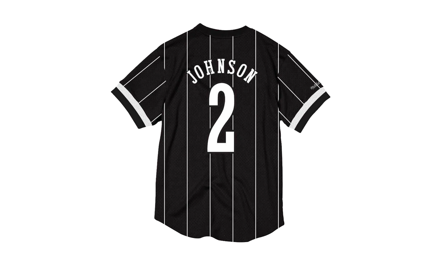 NBA Larry Johnson Name & Number Mesh Crewneck Shirt "Charlotte Hornets - Black" BA8X4G CHO K KVP