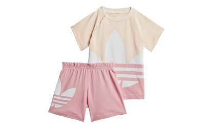 Large Trefoil Short Tee Set GS "Pink Tint / Light Pink / White" GD2651