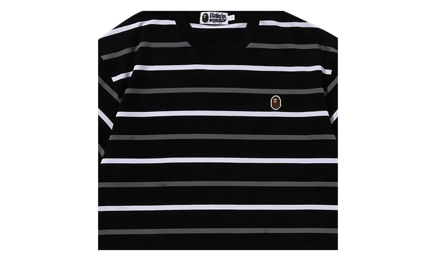 Ape Head One Point Stripe Tee "Black" 1J80 109 070 BLACK