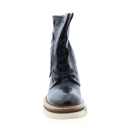 Inessa A38209-101 Womens Black Leather Lace Up Casual Dress Boots