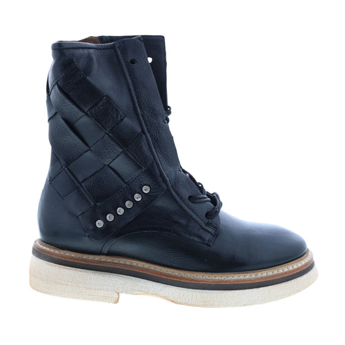 Inessa A38209-101 Womens Black Leather Lace Up Casual Dress Boots