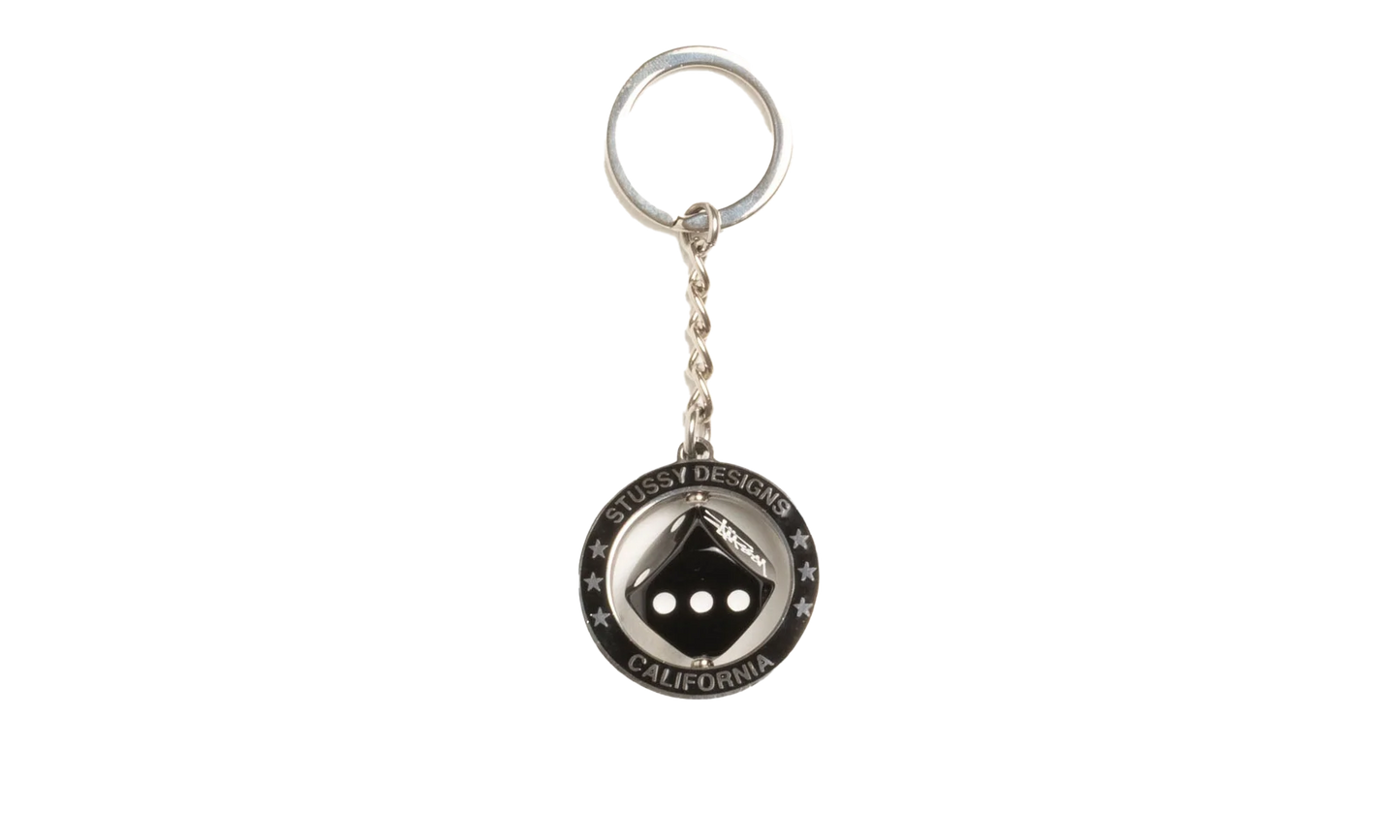 SPINNING DICE KEYCHAIN "Silver" STUS331