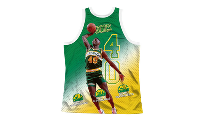 NBA Behind The Back Jersey "Seattle Supersonics Shawn Kemp" MSTKMI19002 SSUWHITSKE