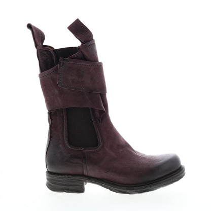 Sikes A50216-102 Womens Burgundy Leather Slip On Chelsea Boots