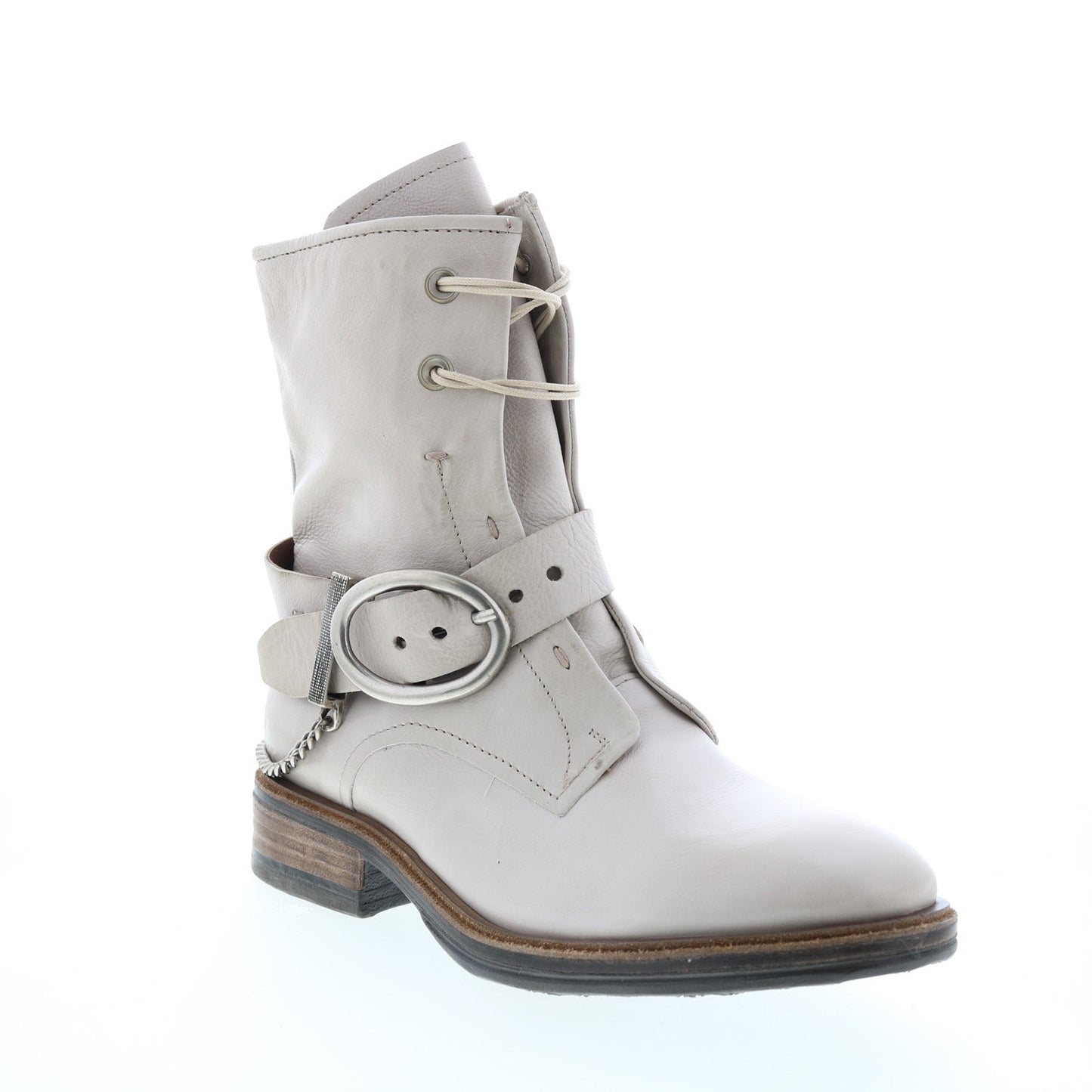 Faust A51202-101 Womens Beige Leather Hook & Loop Casual Dress Boots