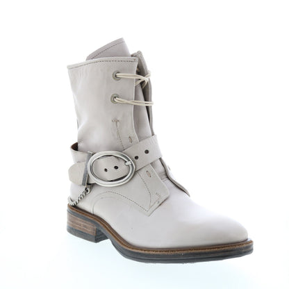Faust A51202-101 Womens Beige Leather Hook & Loop Casual Dress Boots