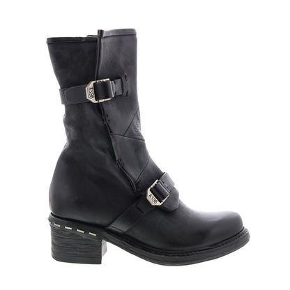 Norm A52203-101 Womens Black Leather Zipper Casual Dress Boots