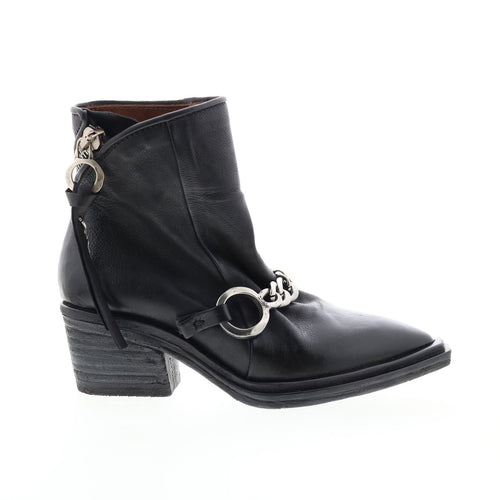 Issla A55204-201 Womens Black Leather Zipper Casual Dress Boots