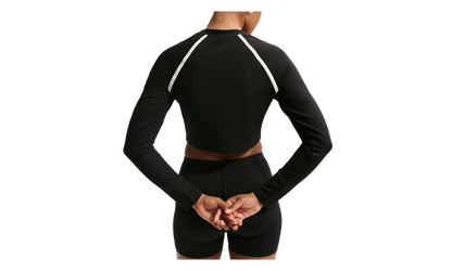 Sportswear Tight Long-Sleeve Cropped Top WMNS "Black / Black / Chalk / Chalk" IF0338 010