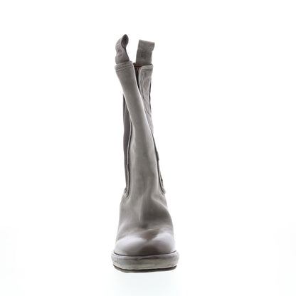 Collins A57202-302 Womens Gray Leather Slip On Chelsea Boots