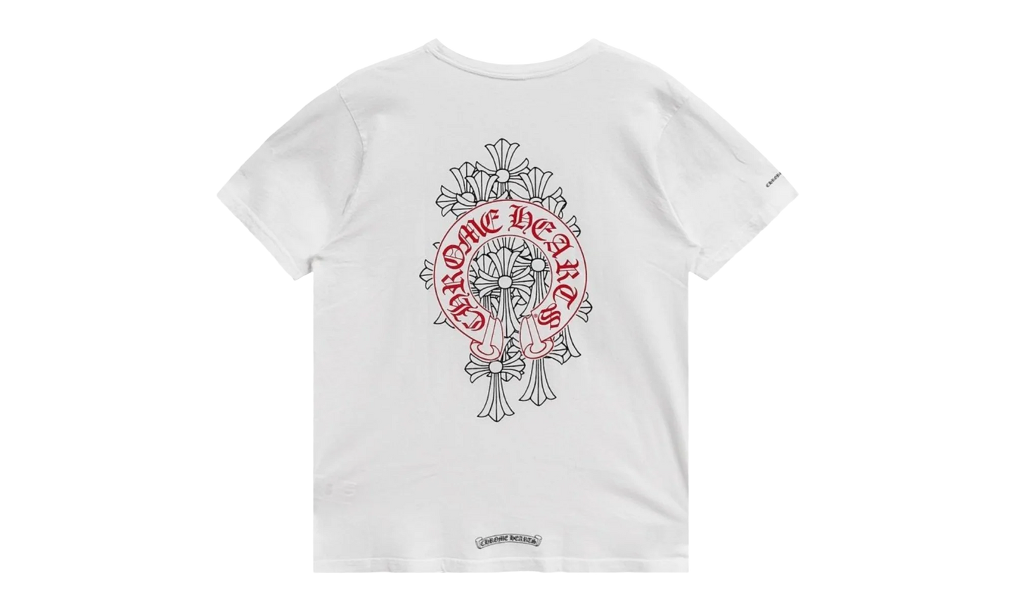 Cemetery Cross Red Horseshoe Tshirt "White/Red" CHRM0687