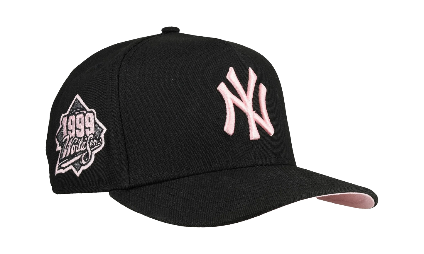 9FIFTY New York Yankees 1999 World Series A Frame Snapback Hat "Black / Pink - Visor" NE259