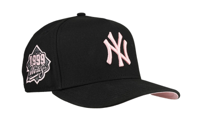 9FIFTY New York Yankees 1999 World Series A Frame Snapback Hat "Black / Pink - Visor" NE259