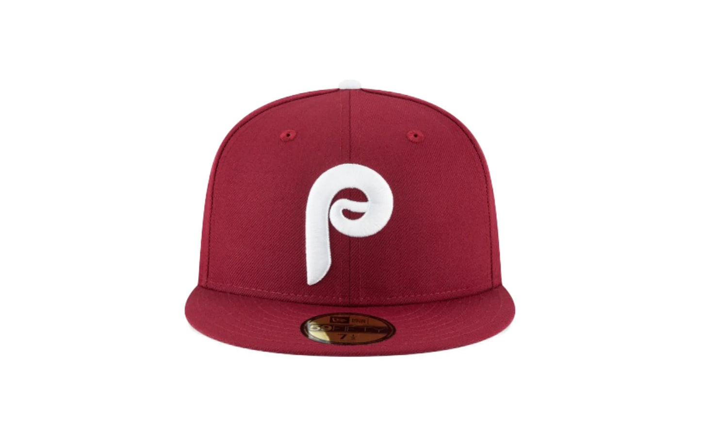 59Fifty MLB Philadelphia Phillies 1970 Cooperstown Fitted Hat "Burgundy" 11590961