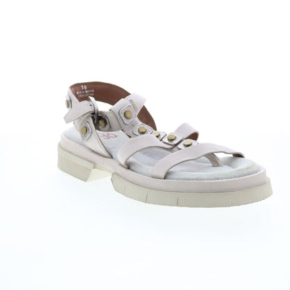 Ferdie A64003-301 Womens Beige Leather Strap Sandals Shoes