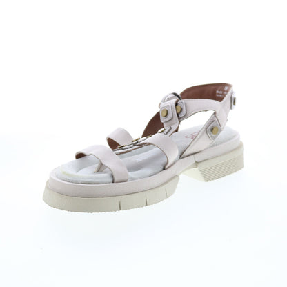 Ferdie A64003-301 Womens Beige Leather Strap Sandals Shoes