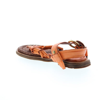 Tarron Canvas A66001-101 Womens Orange Leather Strap Sandals Shoes