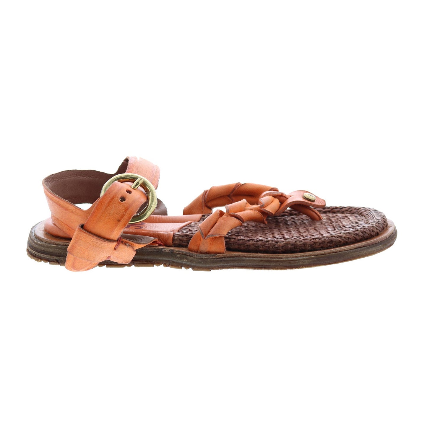 Tarron Canvas A66001-101 Womens Orange Leather Strap Sandals Shoes