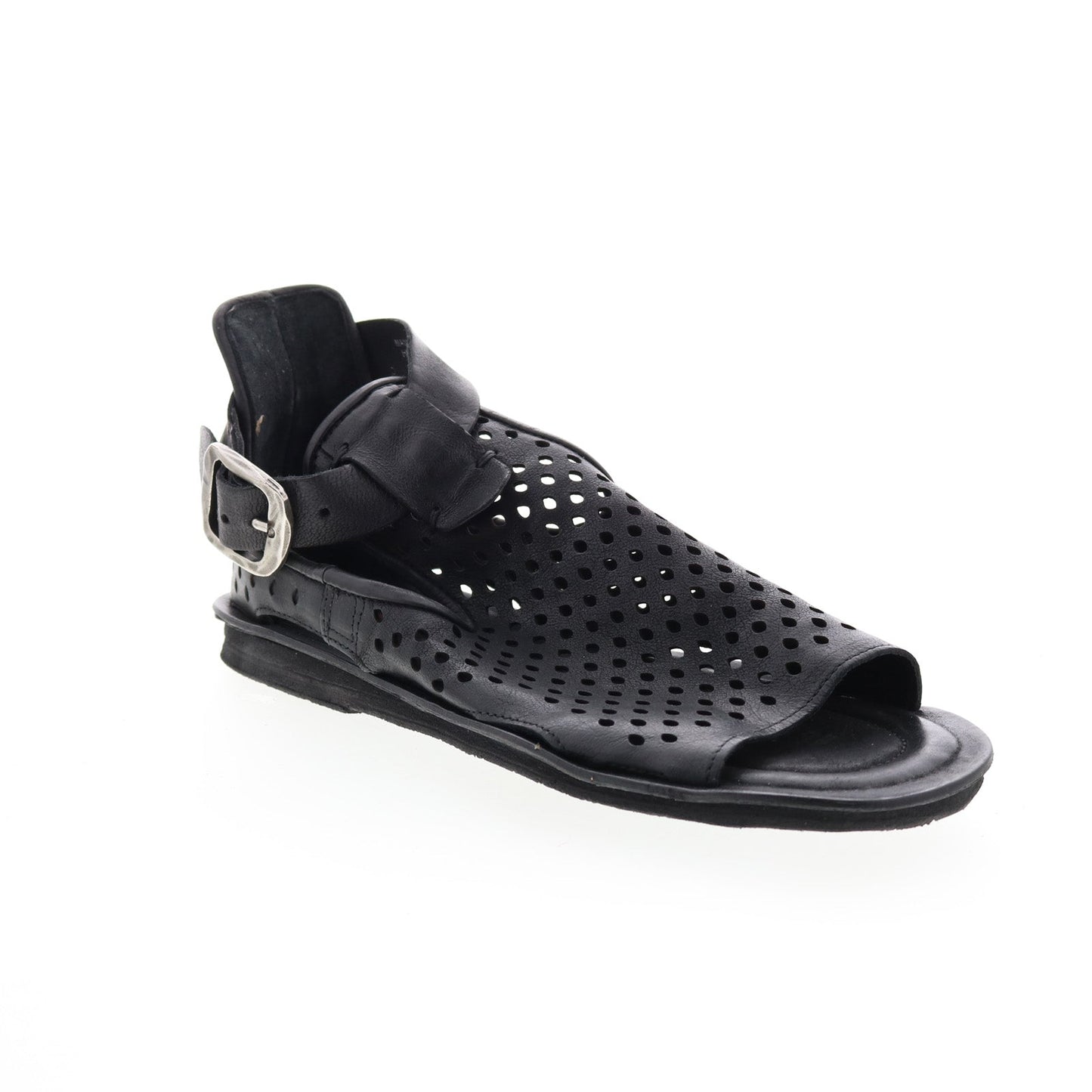 Mason A67005-201 Womens Black Leather Strap Sandals Shoes