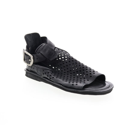 Mason A67005-201 Womens Black Leather Strap Sandals Shoes
