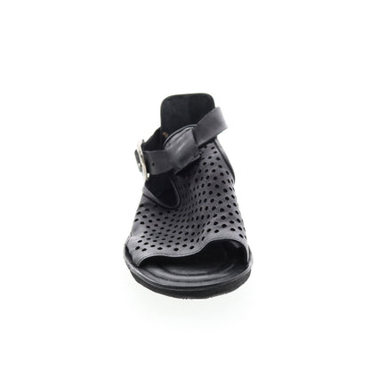 Mason A67005-201 Womens Black Leather Strap Sandals Shoes