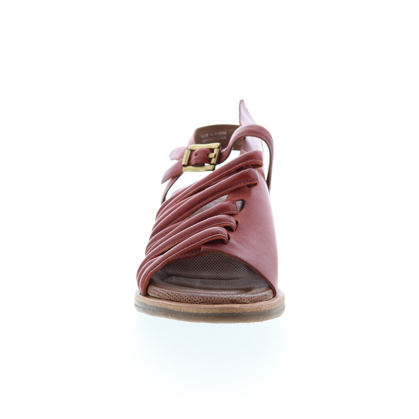 Simmy A70002-201 Womens Brown Leather Hook & Loop Strap Heels Shoes