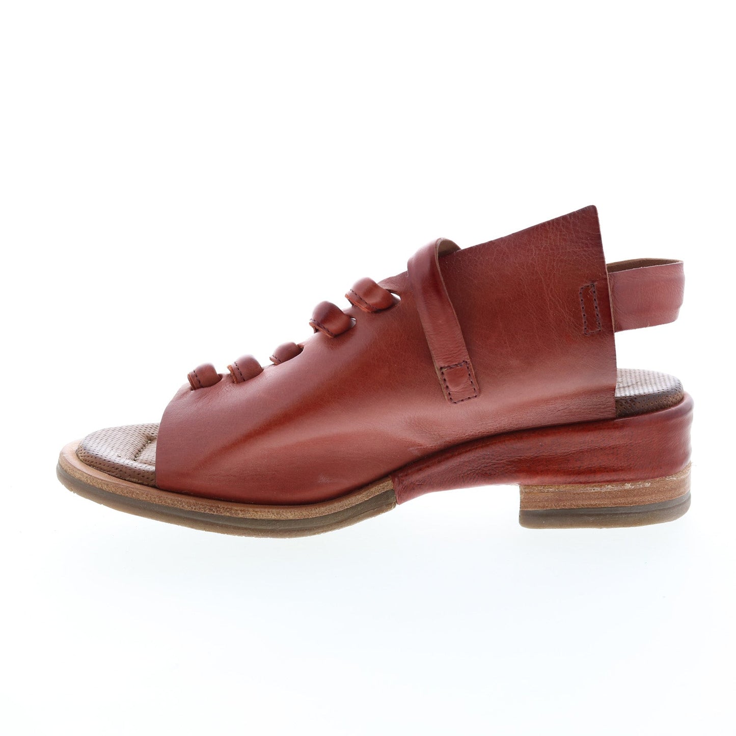 Simmy A70002-201 Womens Brown Leather Hook & Loop Strap Heels Shoes