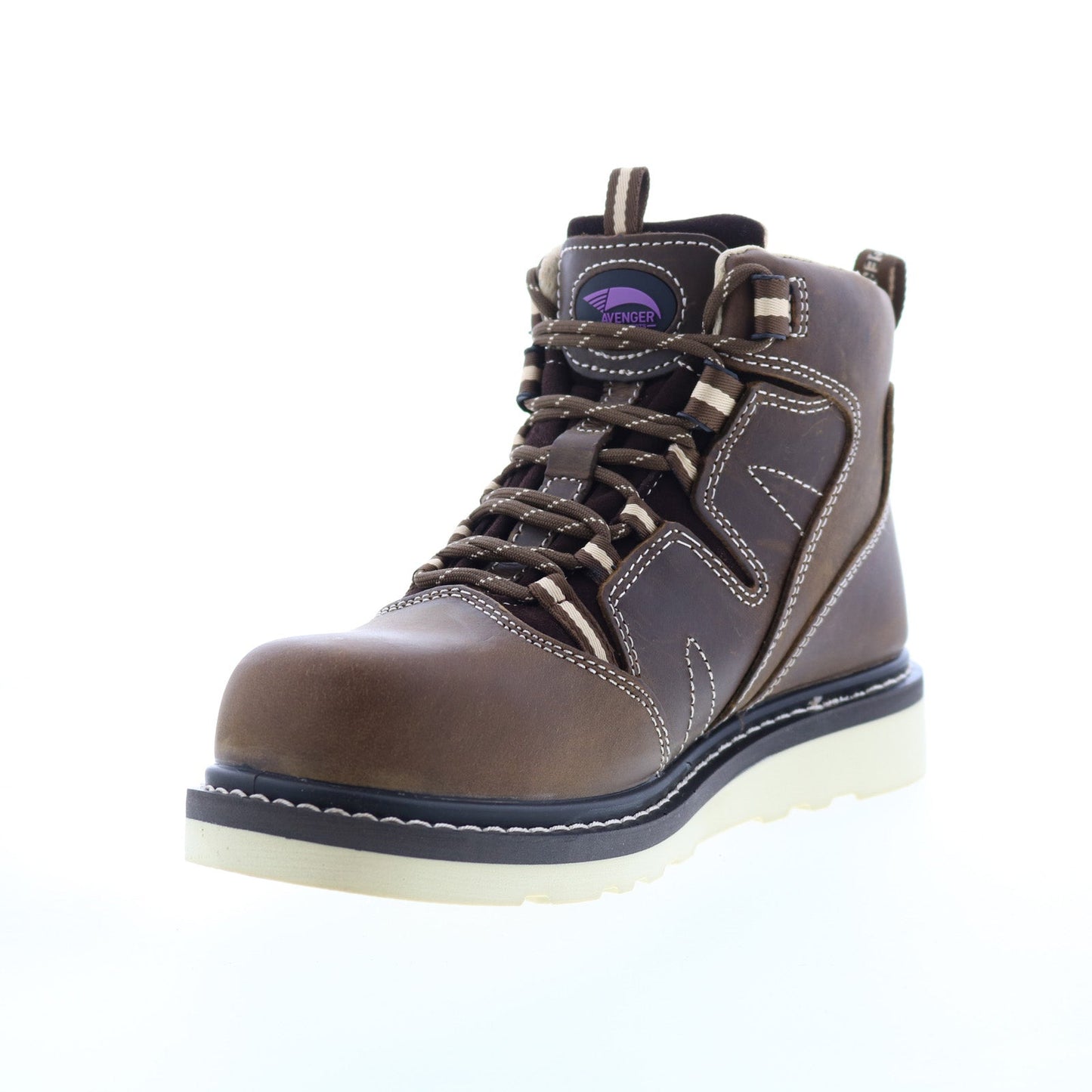 Avenger Wedge Carbon Toe Electric Hazard Waterproof 6" Womens Brown Work Boots