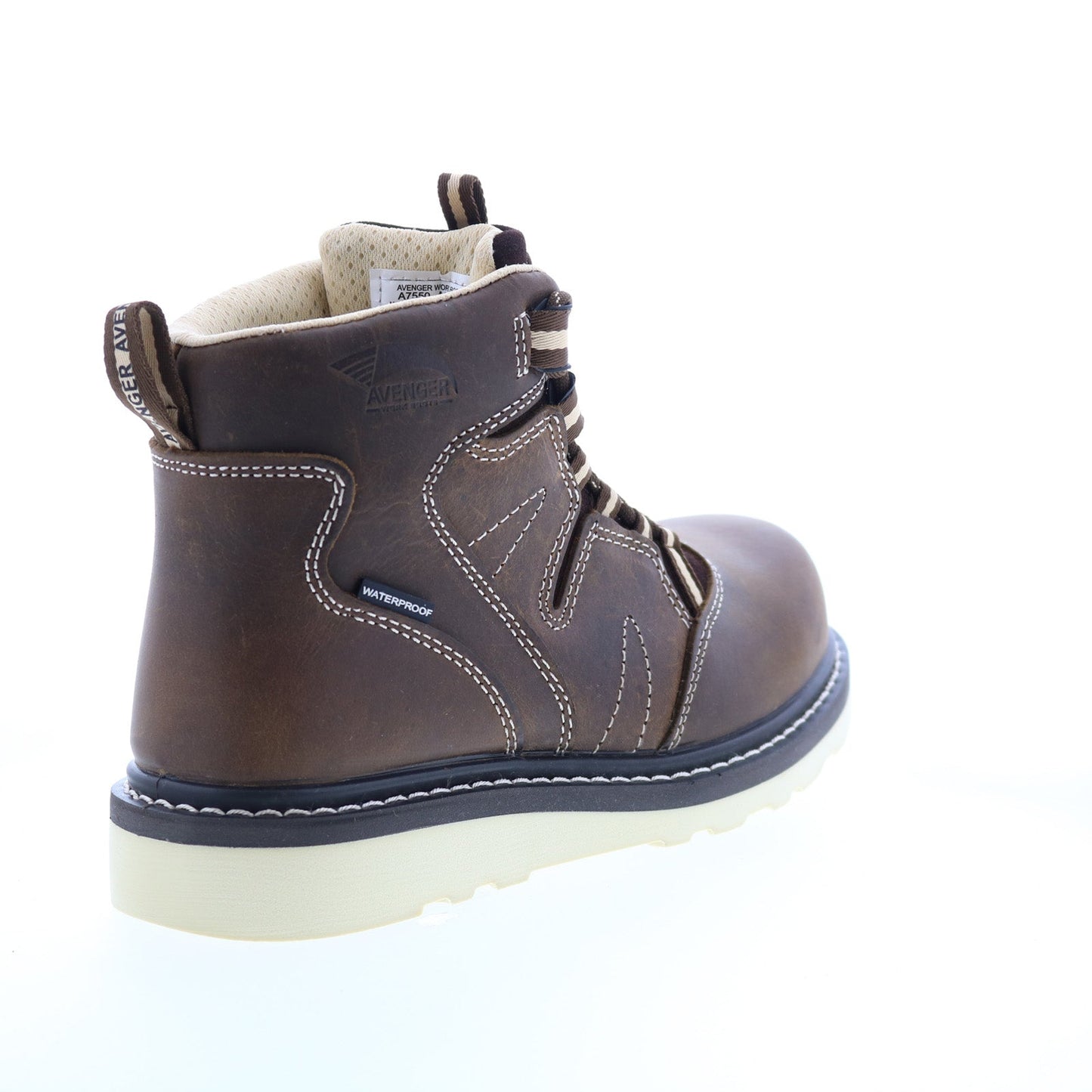 Avenger Wedge Carbon Toe Electric Hazard Waterproof 6" Womens Brown Work Boots