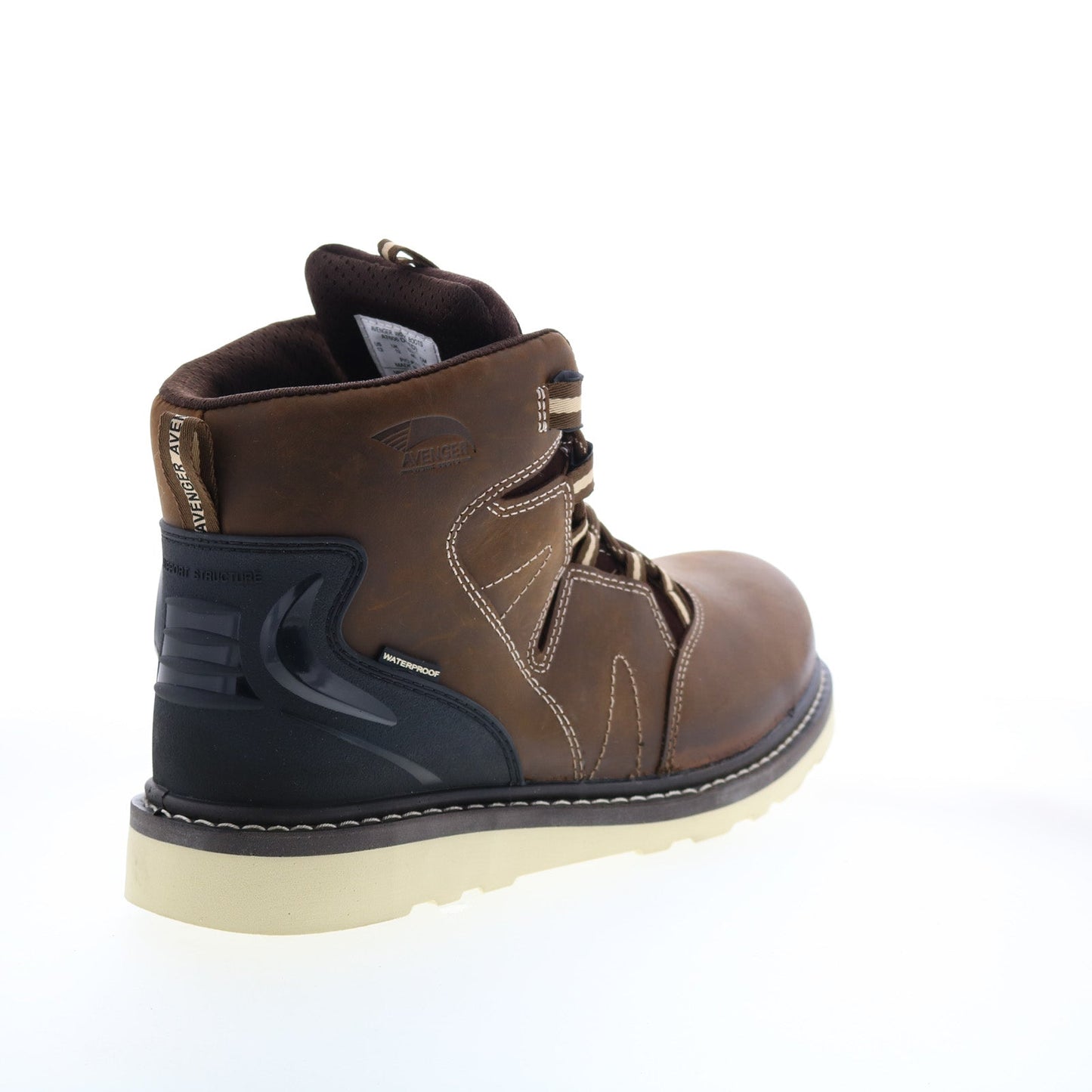 Avenger Wedge Soft Toe Electric Hazard PR Waterproof 6" Mens Brown Work Boots