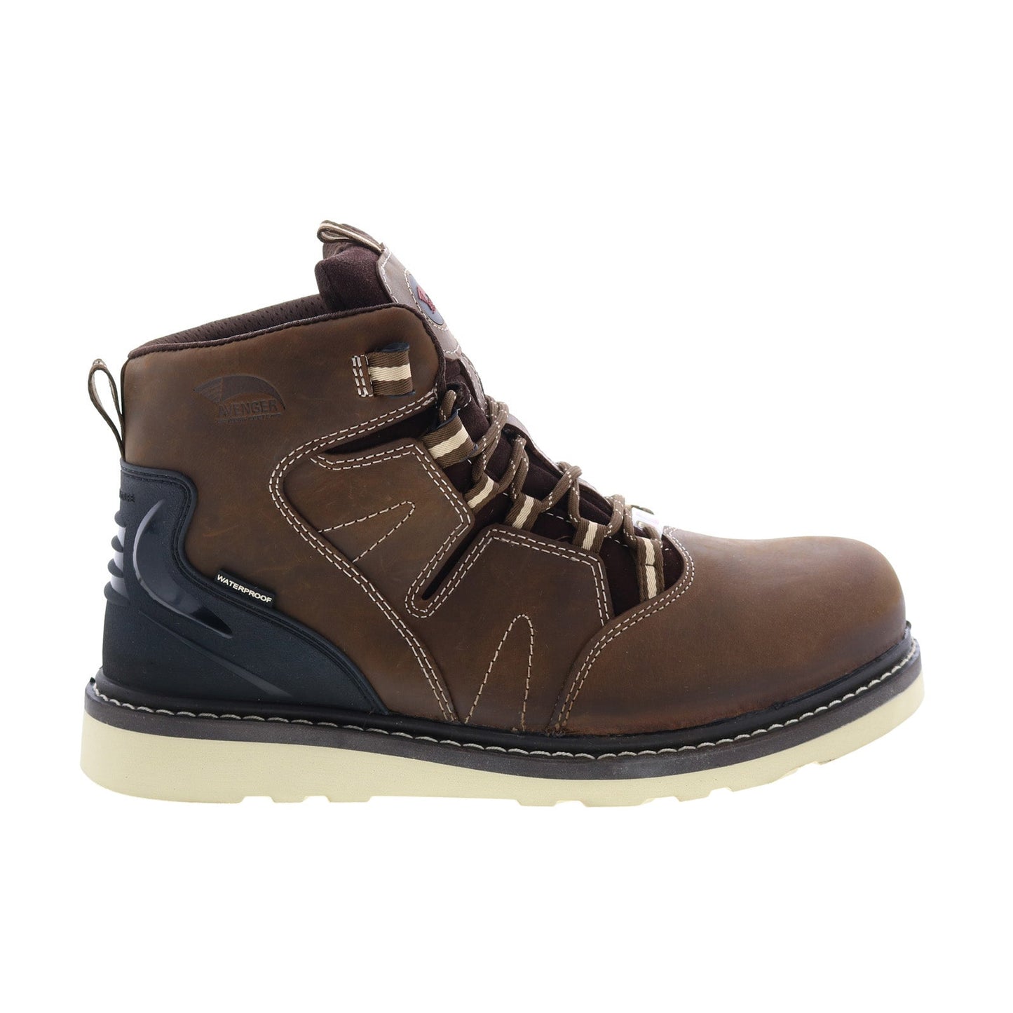 Avenger Wedge Soft Toe Electric Hazard PR Waterproof 6" Mens Brown Work Boots