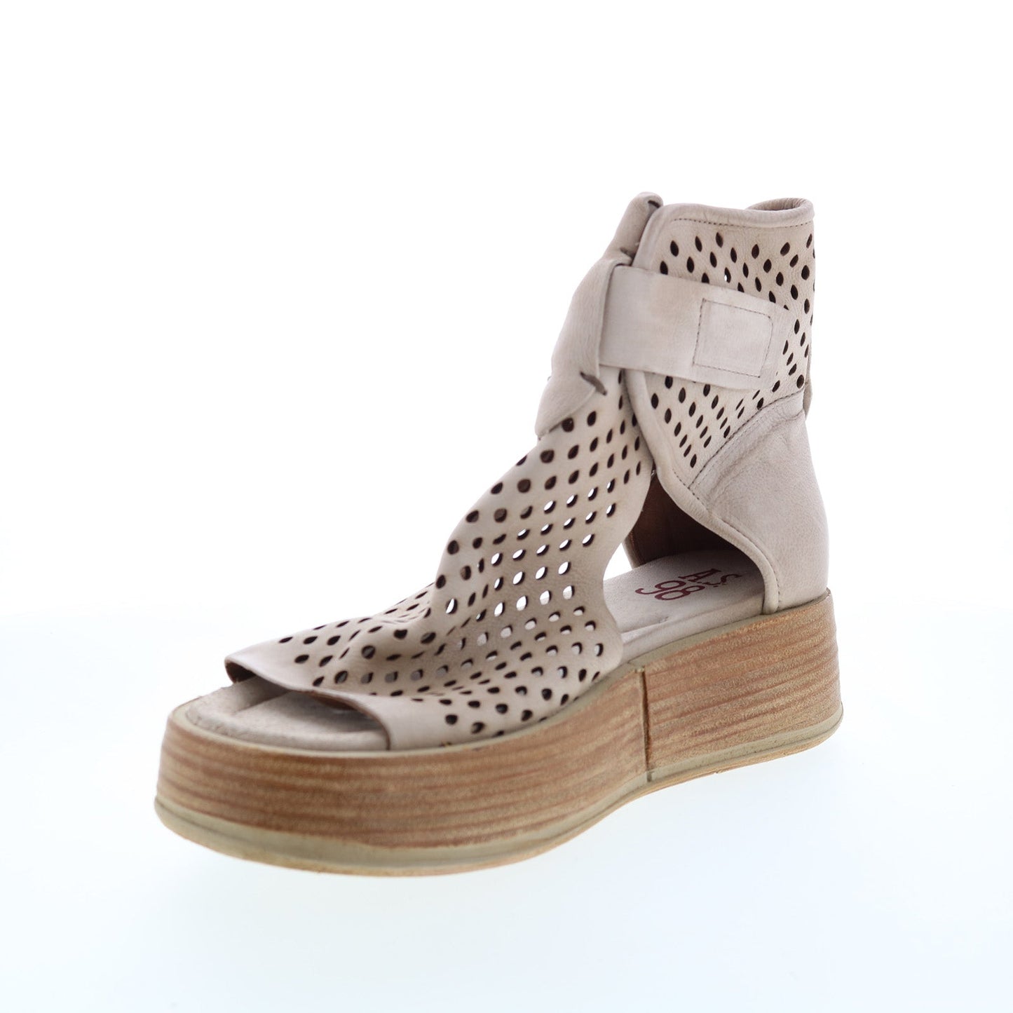 Prentice A78003-101 Womens Beige Leather Sandals Wedges Shoes