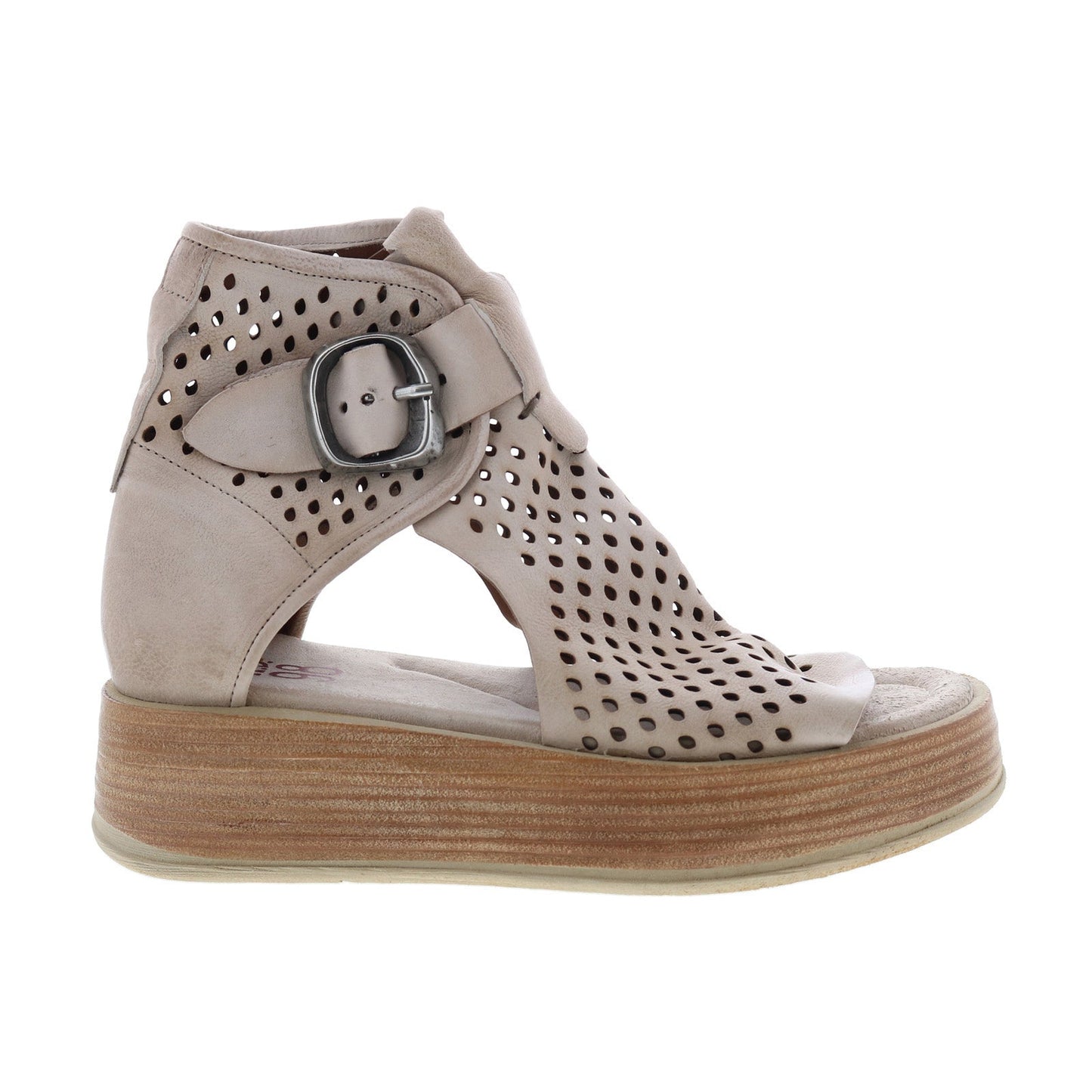 Prentice A78003-101 Womens Beige Leather Sandals Wedges Shoes