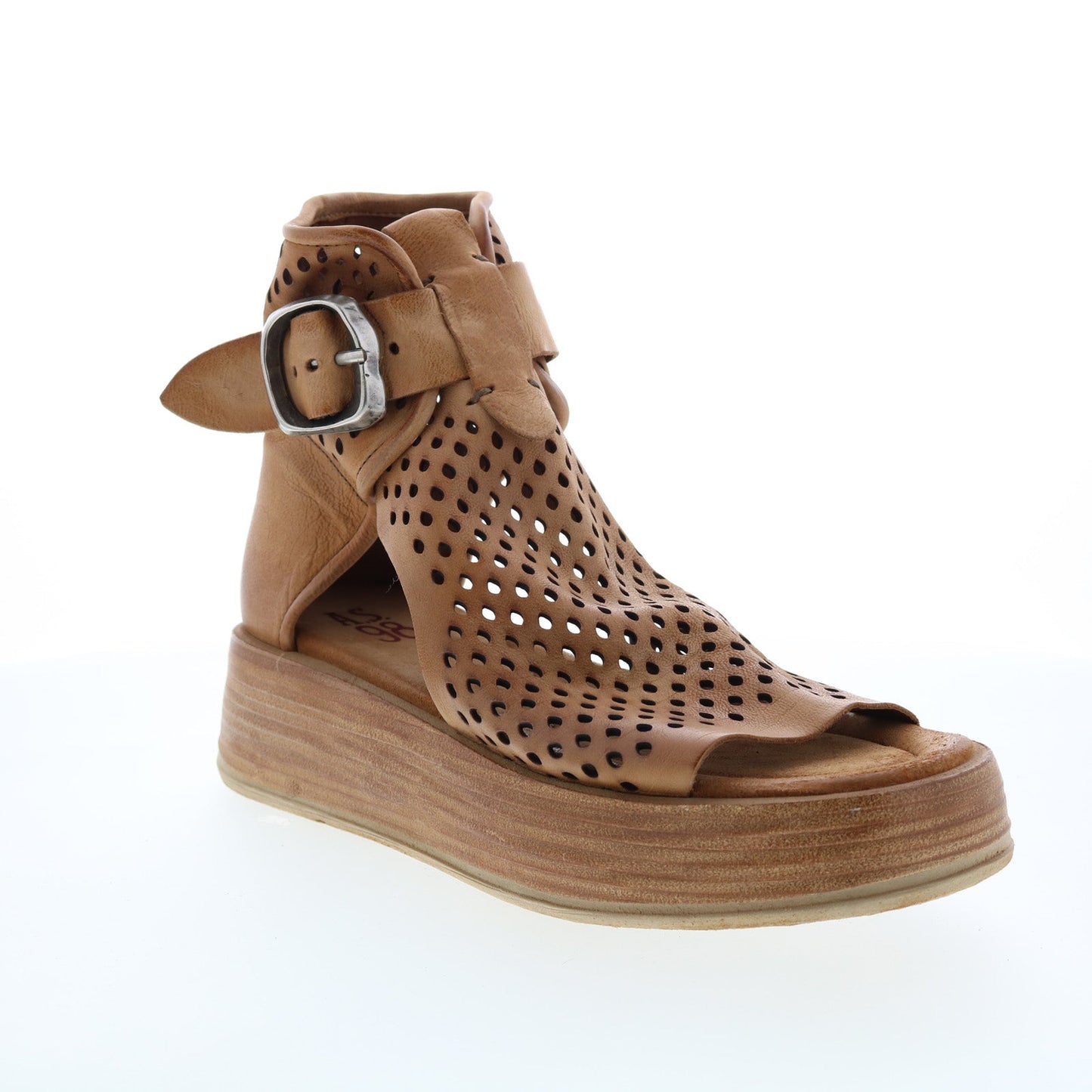 Prentice A78003-101 Womens Brown Leather Sandals Wedges Shoes