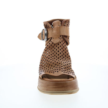 Prentice A78003-101 Womens Brown Leather Sandals Wedges Shoes