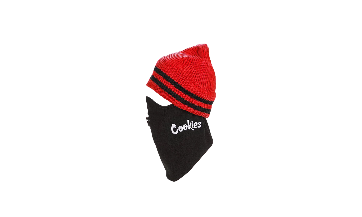 Glaciers Of Ice Jacquard Stripe Beanie Face Mask "Red" 1546X4338 RED