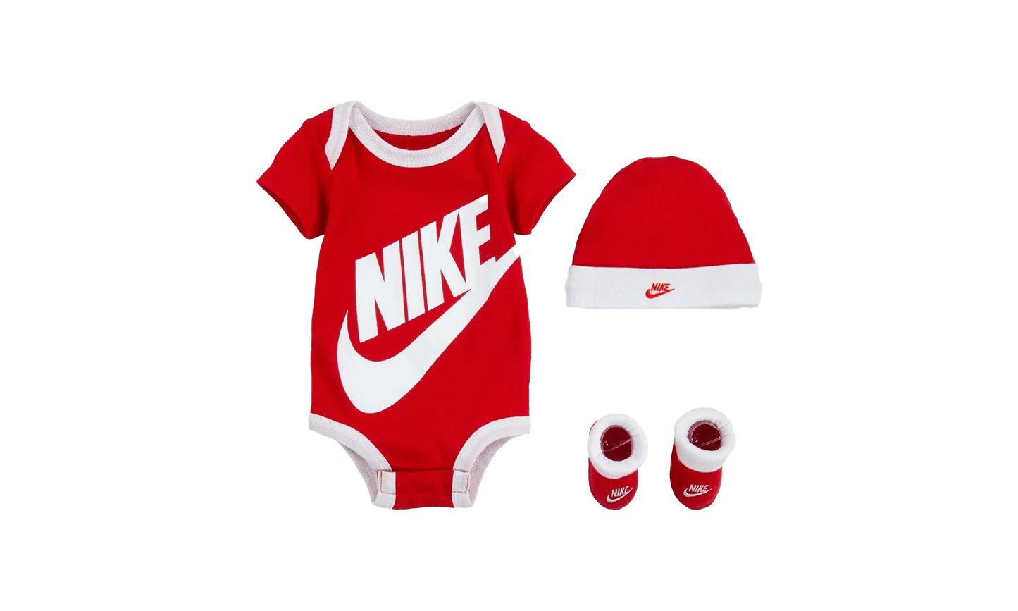 Baby Bodysuit, Hat and Booties 3-PC Box Set "University Red" LN0073 U10