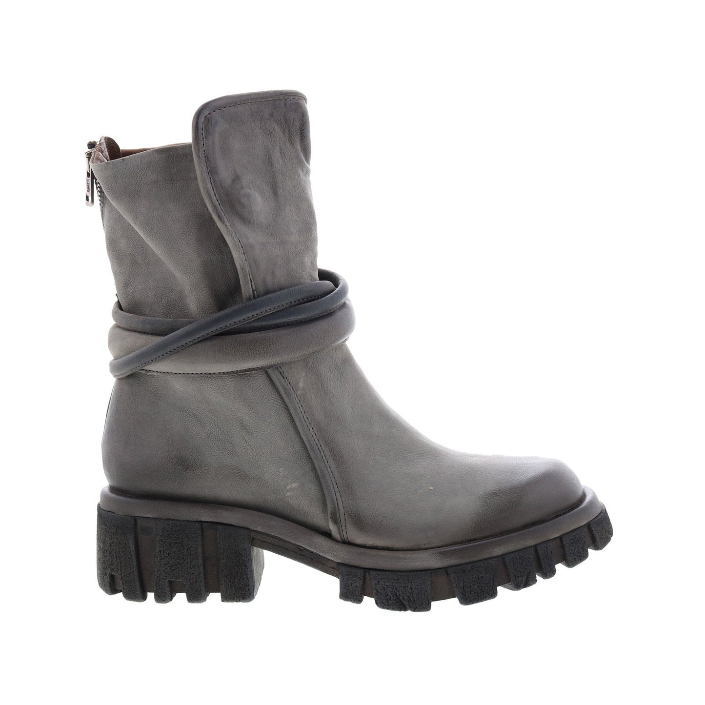 Hersh A82206-301 Womens Gray Leather Zipper Casual Dress Boots