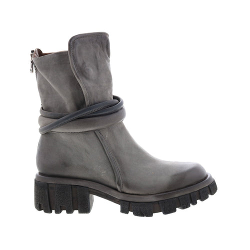 Hersh A82206-301 Womens Gray Leather Zipper Casual Dress Boots