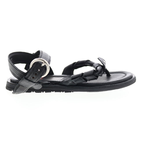 Tarron A84001-101 Womens Black Leather Strap Sandals Shoes