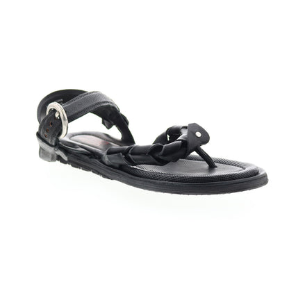 Tarron A84001-101 Womens Black Leather Strap Sandals Shoes
