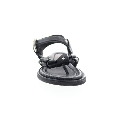 Tarron A84001-101 Womens Black Leather Strap Sandals Shoes