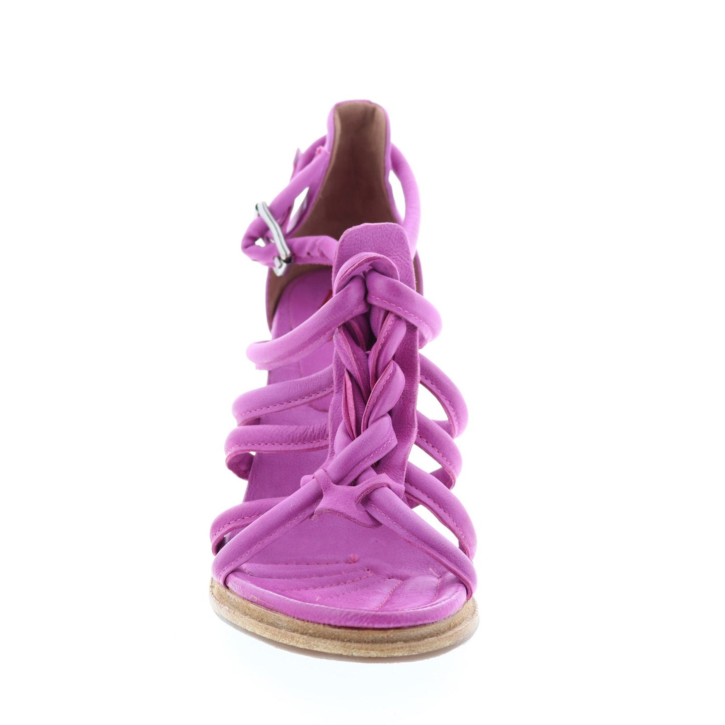 Boone A85002-201 Womens Pink Leather Hook & Loop Block Heels Shoes