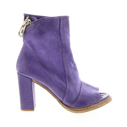 Bertrand A85004-101 Womens Purple Leather Zipper Casual Dress Boots